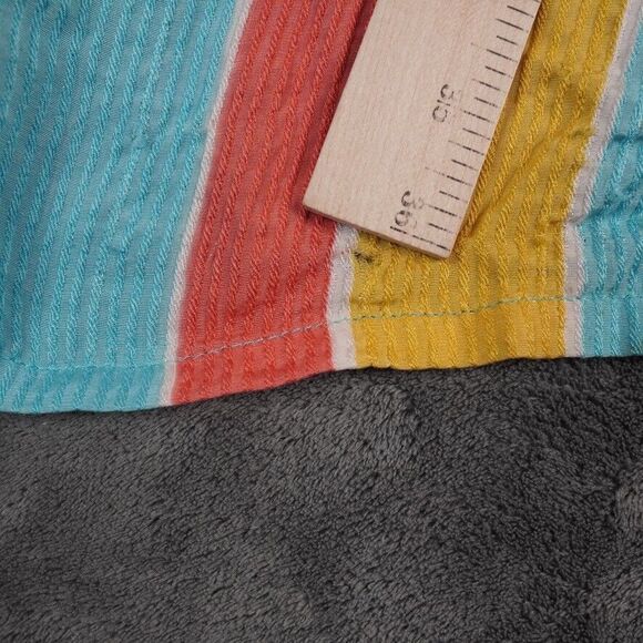 Genelli Silk Shirt Mens Large Teal Red‎ Yellow Miami South Beach Cocktails Party - Picture 7 of 8